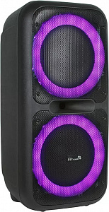 Беспроводная колонка ELTRONIC 20-07 300W с TWS, 2 динамика по 8 дюймов, 2mic - черный 