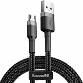 Кабель Baseus Cafule, USB - Micro USB 2.4А, 1м. CAMKLF-BG1 - серый - черный 