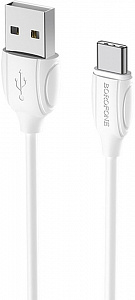Кабель USB - Lightning BOROFONE BX19 Benefit 1.3А 1м - белый 
