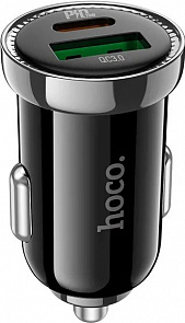 Автомобильное зарядное устройство HOCO Z44 PD20W + QC 3.0 USB+USB Type-C - черный 