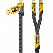 Кабель 4 in 1 USB и Type-C to Type-C и iPh WEKOME WDC-26 1.2м 65W - yellow 