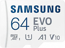 Карта памяти microSDXC Samsung EVO Plus 64 Gb 130MB/s + SD adapter (MB-MC64KA) 