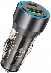 Автомобильное зарядное устройство HOCO NZ12A 43W 1C1A Transparent 