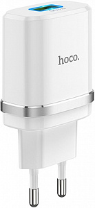 Зарядное устройство сетевое 1xUSB 3A 18W HOCO C12Q Smart - белый 