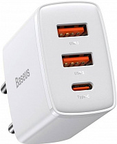 Сетевое зарядное устройство Baseus Compact Quick Charger 30W 2U+C (CCXJ-E02) - белое 