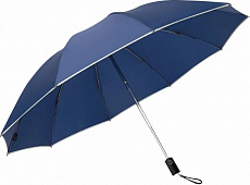 Зонт полуавтоматический со светоотражающей лентой и фонариком Zuodu Reverse Folding Umbrella - синий 